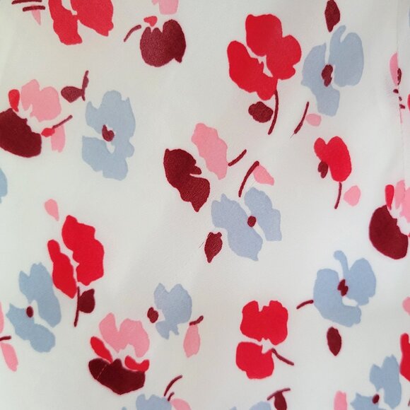 NWT ANN TAYLOR White Floral Floaty Dress 6P Petite 6 - Picture 4 of 5